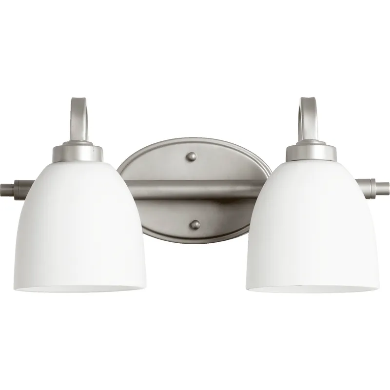Reyes 2 Light 16 inch Classic Nickel Vanity Light Wall Light in Satin Opal