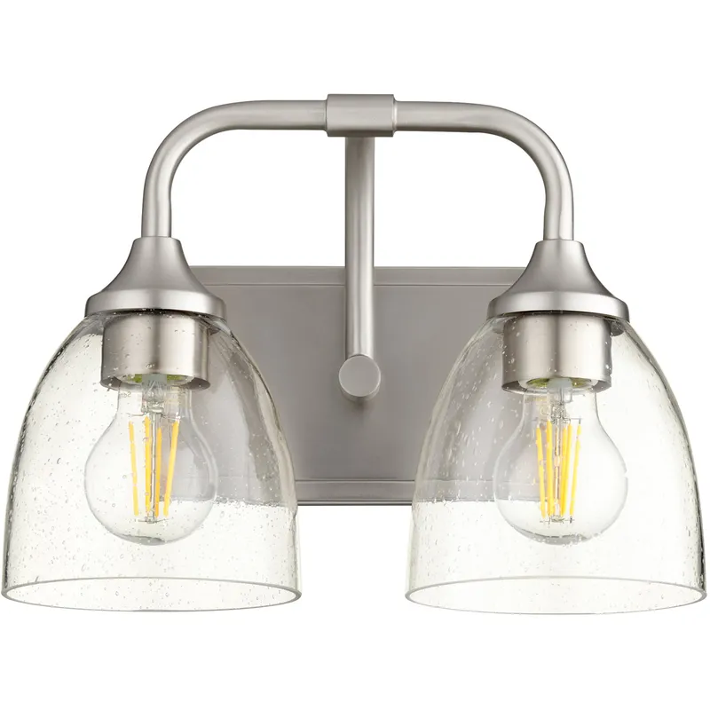 Enclave 2 Light 13 inch Satin Nickel Vanity Light Wall Light in Clear Seeded