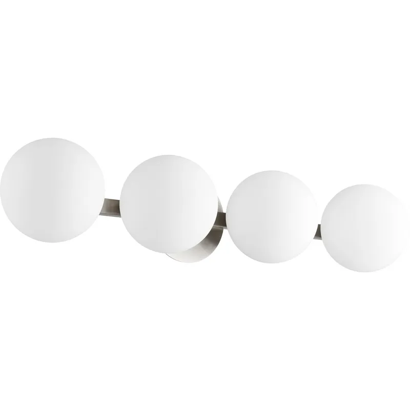 Globe 4 Light 29.75 inch Satin Nickel Vanity Light Wall Light