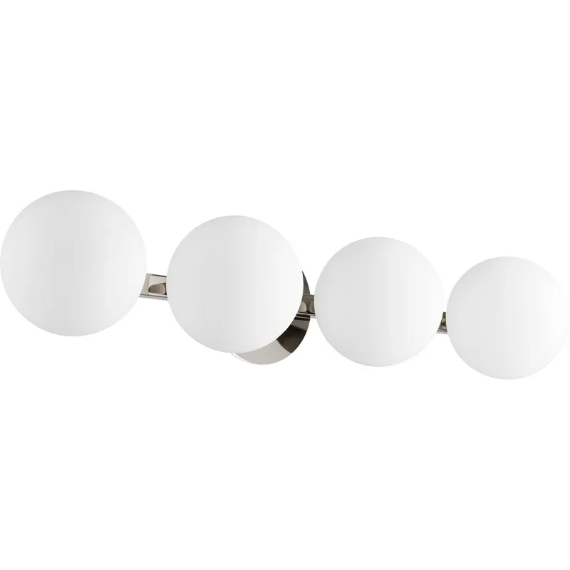 Globe 4 Light 29.75 inch Polished Nickel Vanity Light Wall Light