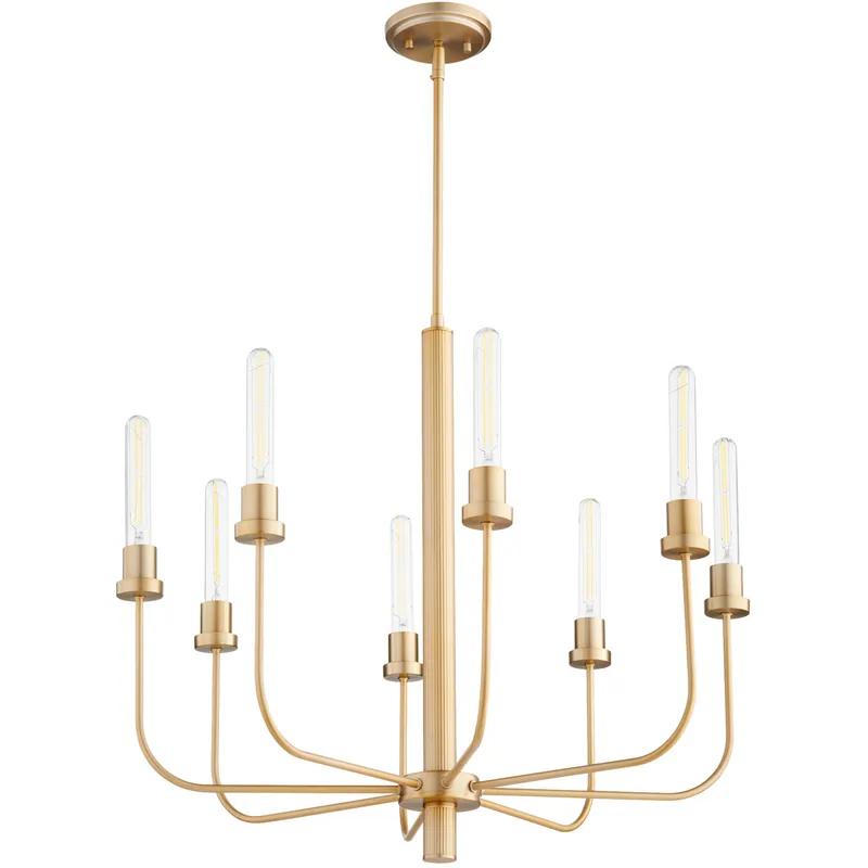 Sheridan 8 Light 28.5 inch Aged Brass Chandelier Ceiling Light