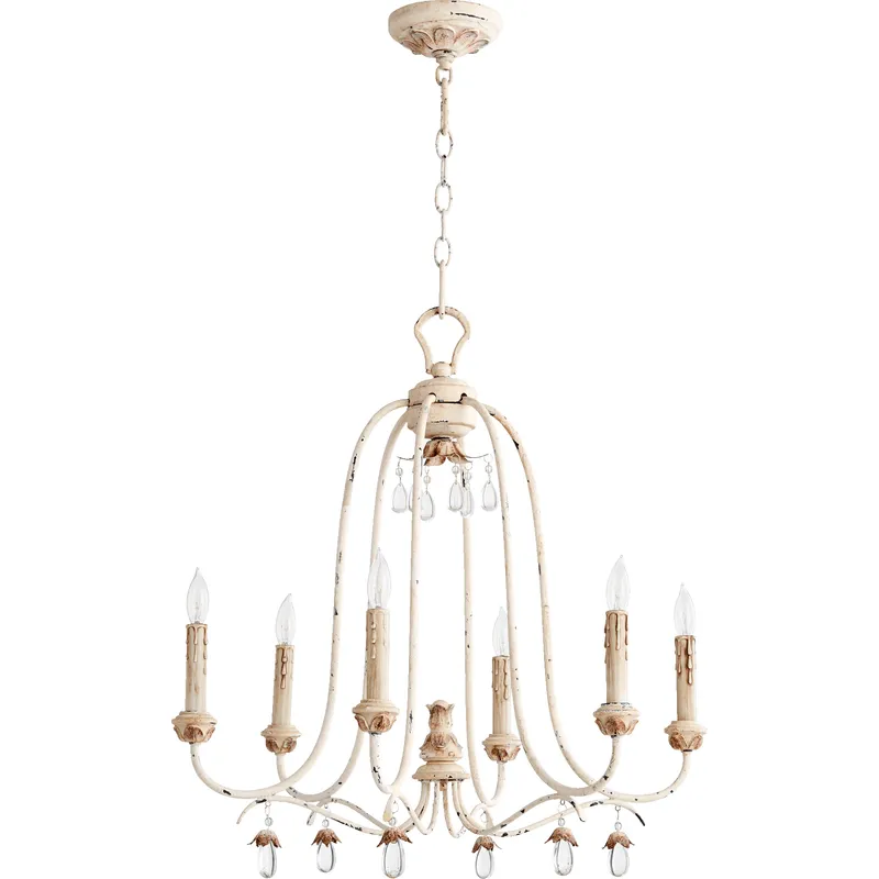 Venice 6 Light 24.5 inch Persian White Chandelier Ceiling Light