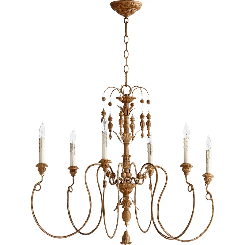 Salento 6 Light 32 inch French Umber Chandelier Ceiling Light