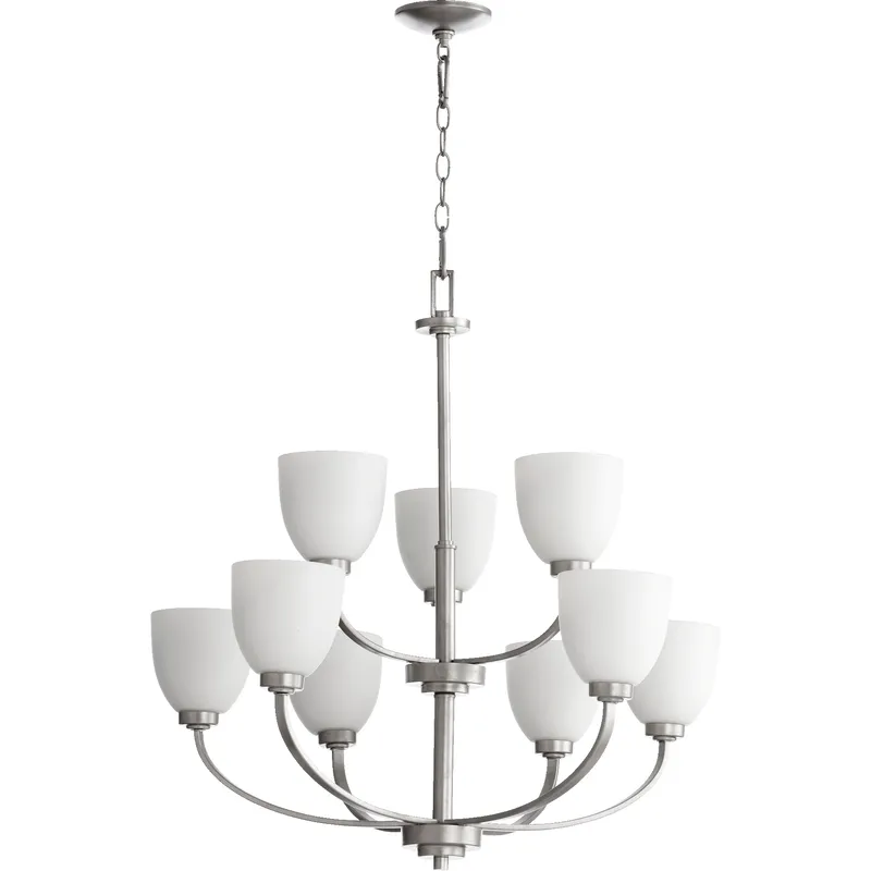 Reyes 9 Light 31.25 inch Classic Nickel Chandelier Ceiling Light