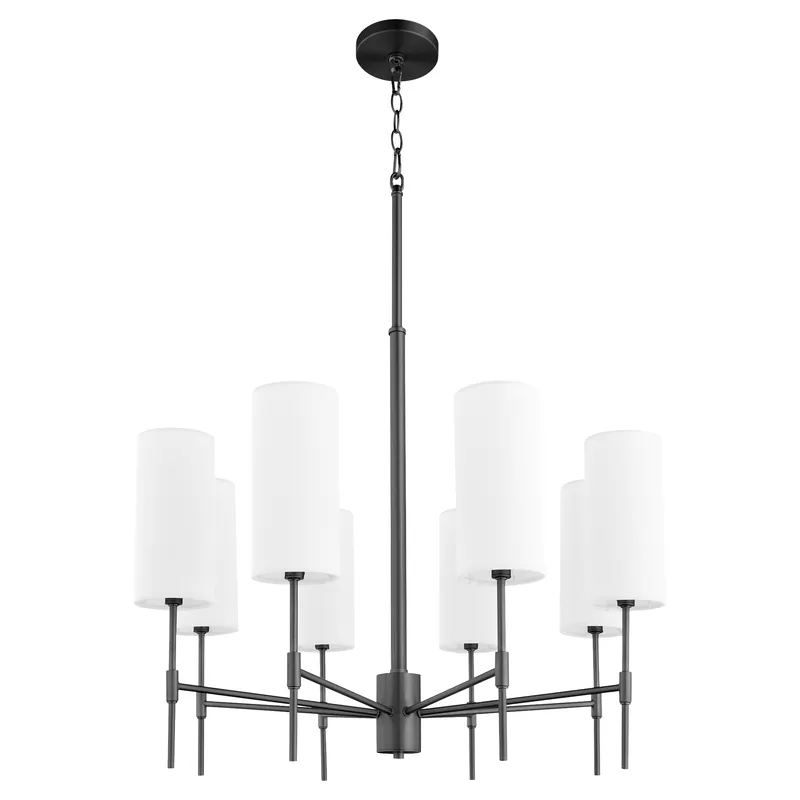 Hamilton 8 Light 27.5 inch Matte Black Chandelier Ceiling Light