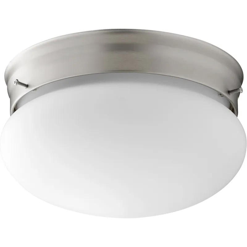 Mushroom 2 Light 9.75 inch Satin Nickel Flush Mount Ceiling Light