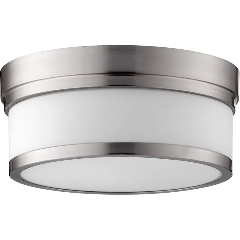Celeste 2 Light 12 inch Satin Nickel Flush Mount Ceiling Light, Satin Opal