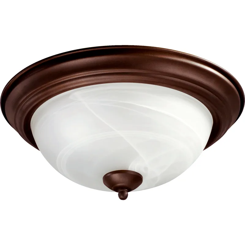 Fort Worth 2 Light 13.5 inch Oiled Bronze Flush Mount Ceiling Light