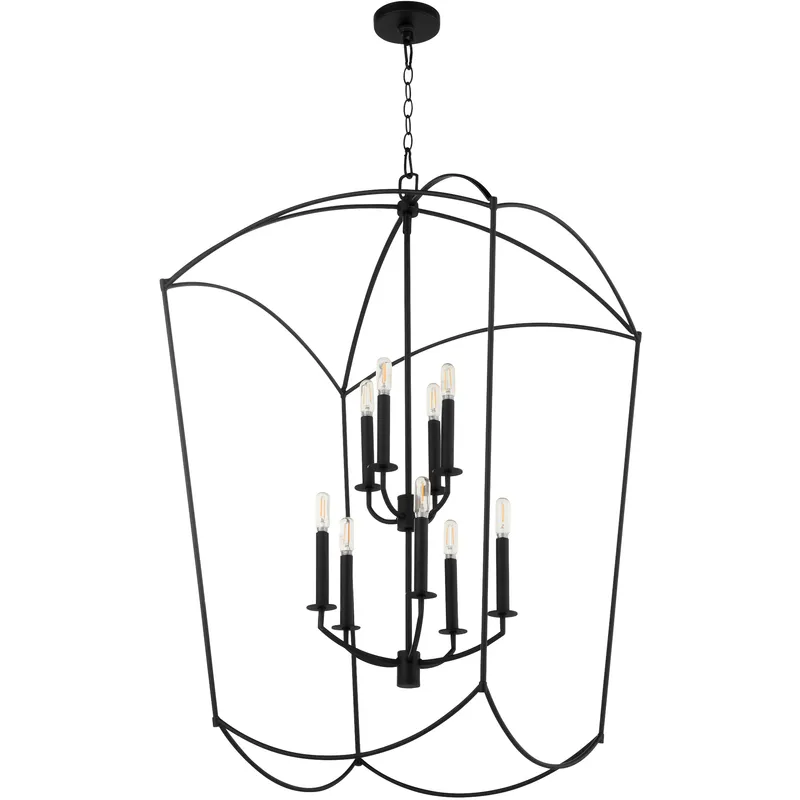 Mantle 9 Light 24.25 inch Matte Black Entry Ceiling Light