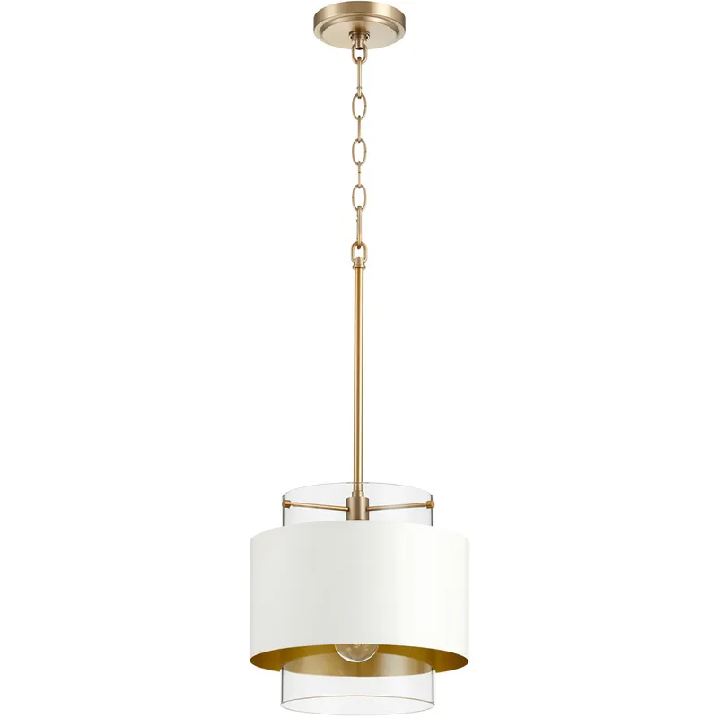 Fort Worth 1 Light 10.5 inch Studio White and Aged Brass Mini Pendant Ceiling Light in Aged Brass / Studio White