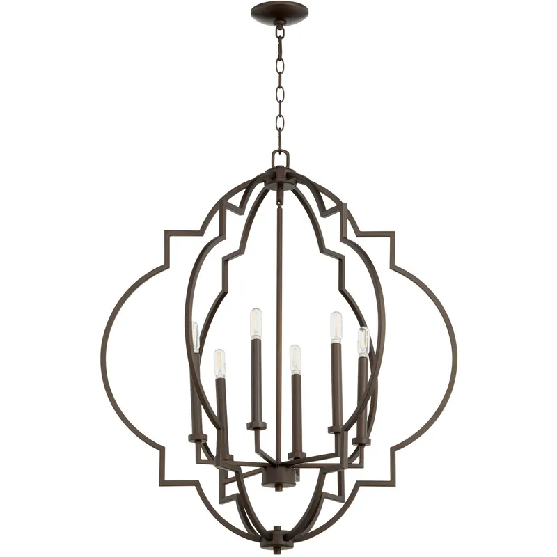 Dublin 6 Light 29.5 inch Oiled Bronze Pendant Ceiling Light