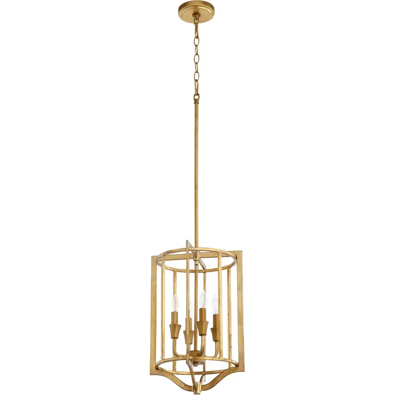 Marquee 4 Light 12 inch Gold Leaf Pendant Ceiling Light