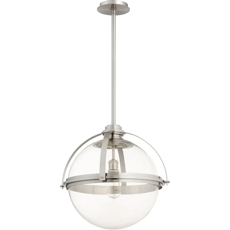 Meridian 1 Light 19.5 inch Satin Nickel Pendant Ceiling Light