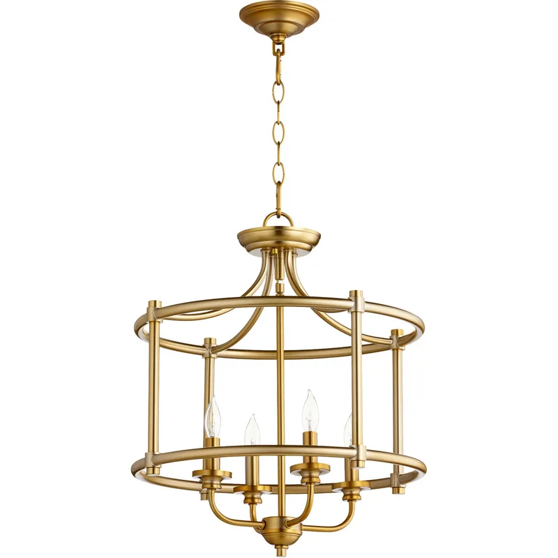Rossington 4 Light 18 inch Aged Brass Dual Mount Ceiling Light