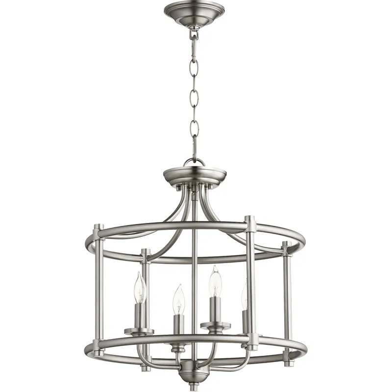 Rossington 4 Light 18 inch Satin Nickel Dual Mount Ceiling Light