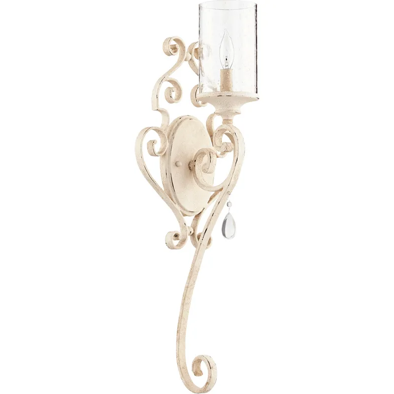 San Miguel 1 Light 9.25 inch Persian White Wall Mount Wall Light, Clear Seeded
