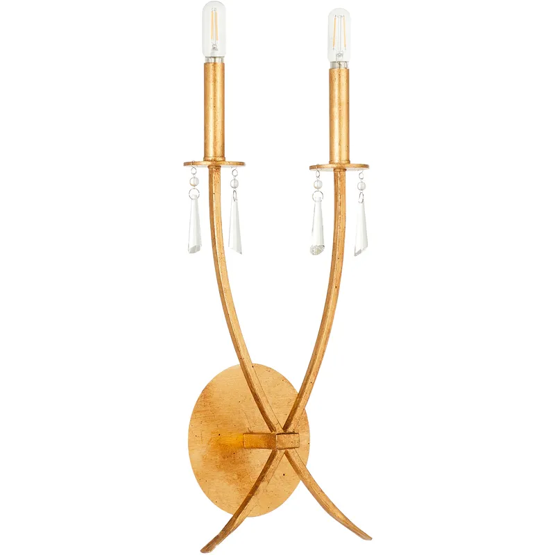 Majesty 2 Light 9.25 inch Gold Leaf Wall Sconce Wall Light