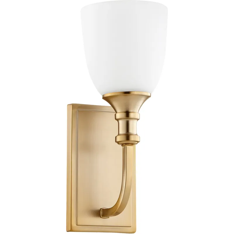 Richmond 1 Light 5.25 inch Aged Brass Wall Sconce Wall Light in Satin Opal