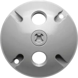 RAB 3 Hole Die Cast 4" Round Cover - Silver Gray