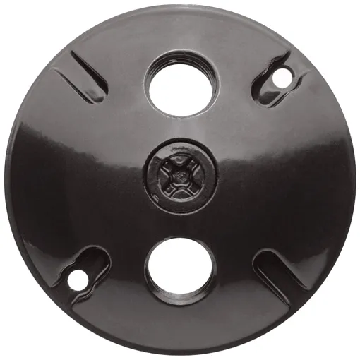 RAB 3 Hole Die Cast 4" Round Cover - Black