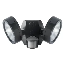RAB LESLIE Dual Head LED Flood Light with Mini Sensor - 2 x 13W - 4000K - 120V - Bronze