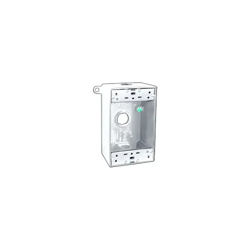 RAB Weatherproof Single Outlet Box - (3) 1/2" Tap - White