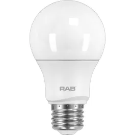 RAB 6W LED A19 Lamp - Dimmable - 4000K - 480 Lumens - 120V