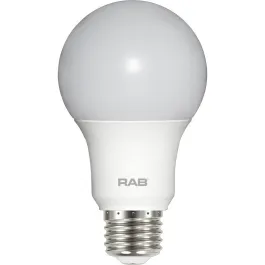 RAB 9W LED A19 Lamp - Dimmable - 5000K - 800 Lumens - 120V