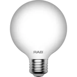 RAB 3.8W LED G25 Filament Lamp - Dimmable - 2700K - 350 Lumens - 120V