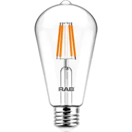 RAB 3.8W LED ST19 Filament Lamp - Dimmable - 2700K - 350 Lumens - 120V