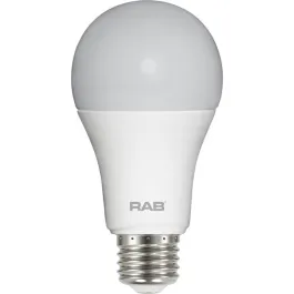 RAB 12W LED A19 Lamp - 3000K - 1,100 Lumens - 120V