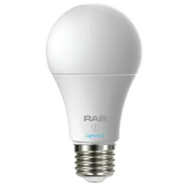 RAB 10W LED A19 Lamp - Lightcloud Blue - 27K thru 65K - 120V