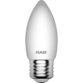 RAB 5.5W LED B11 Filament Lamp - Dimmable - 2700K - 500 Lumens - 120V