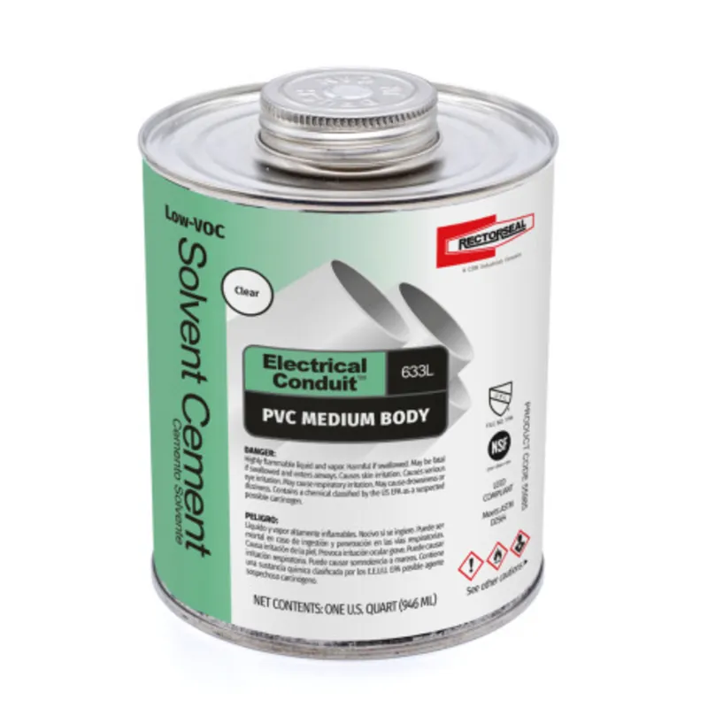 PVC Cement, Medium Body, Fast-Set, Clear, 1 Pint