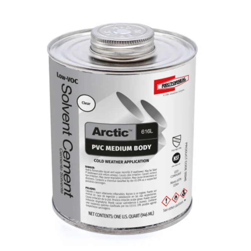 PVC Cement, Low-VOC, Arctic, 1 Quart
