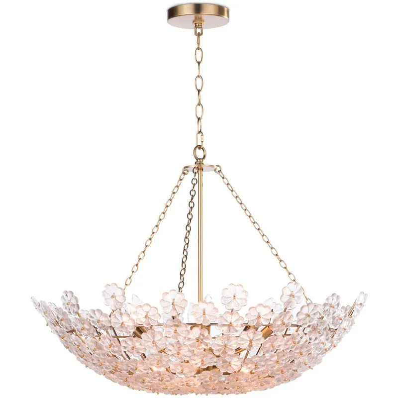 Charlotte 12 Light 30.5 inch Natural Brass Chandelier Ceiling Light