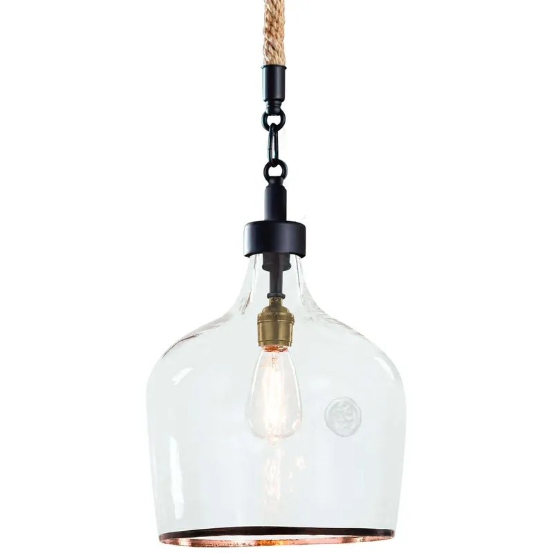 Demi John 1 Light 10 inch Clear Pendant Ceiling Light, Small