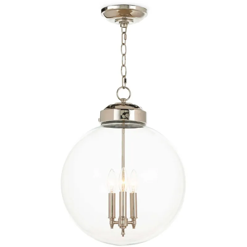 Globe 3 Light 15 inch Polished Nickel Pendant Ceiling Light