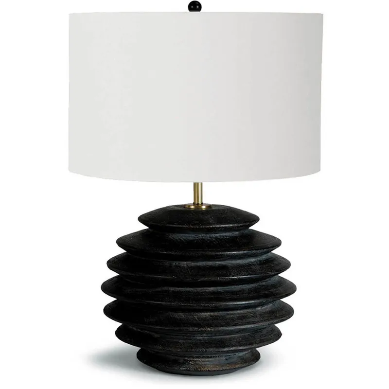 Accordion 26 inch 150.00 watt Ebony Table Lamp Portable Light, Round