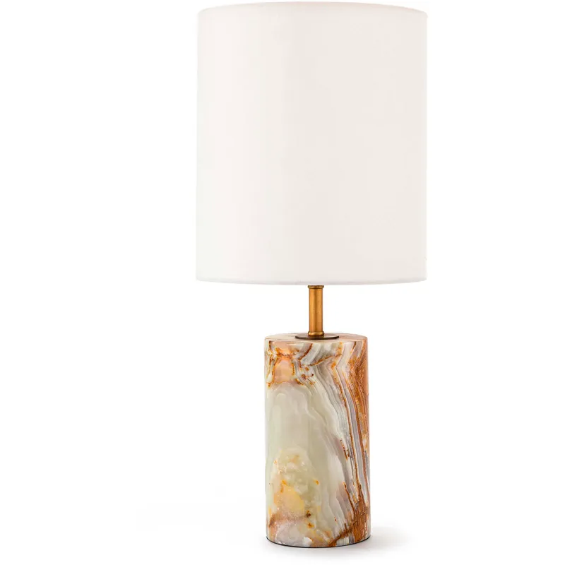 Cylinder 19 inch 60.00 watt Natural Stone Mini Lamp Portable Light, Cylinder