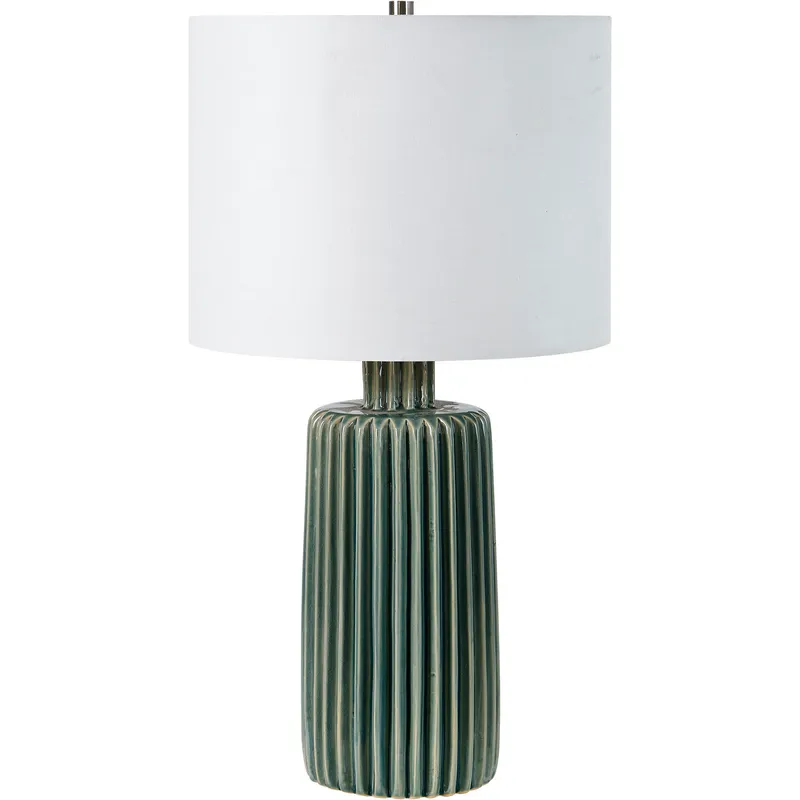 Roza 24.5 inch 100 watt Olive and Off-White Table Lamp Portable Light
