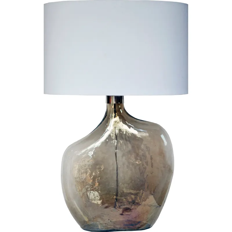 Benedek 27.5 inch 40 watt Smoke Luster and Nickel Table Lamp Portable Light