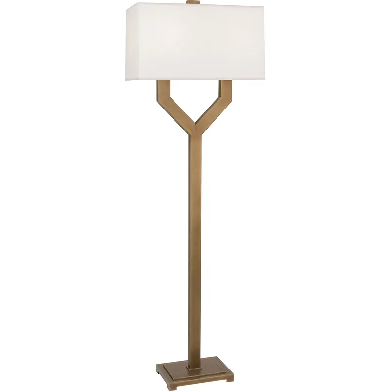 Valerie 63 inch 100 watt Vintage Brass Floor Lamp Portable Light in Fondine