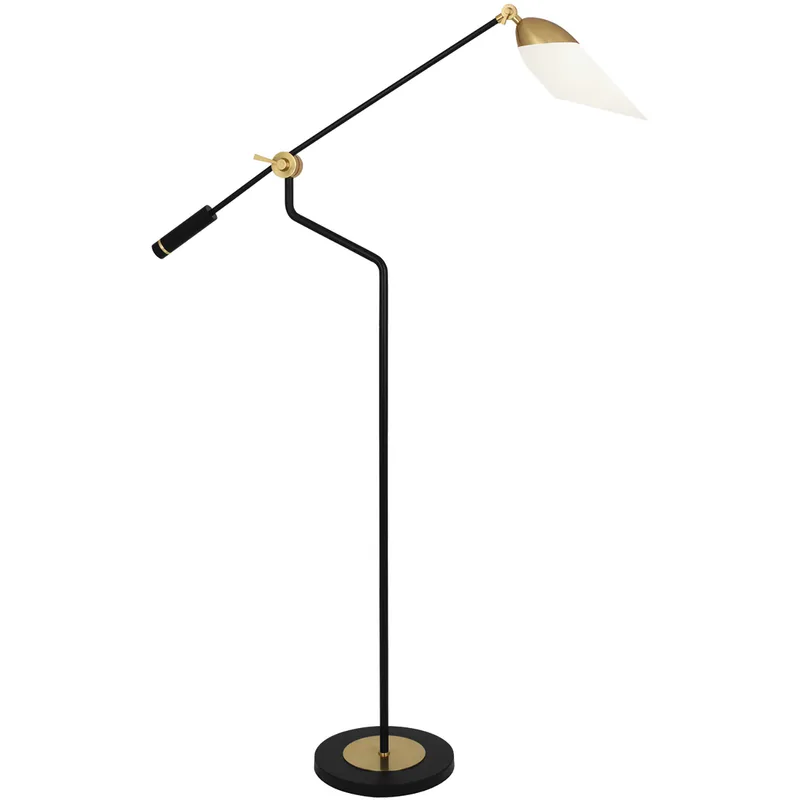 Ferdinand 61 inch 60 watt Matte Black Painted / Modern Brass Floor Lamp Portable Light