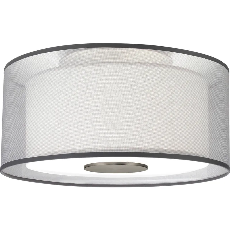 Saturnia 2 Light 17.5 inch Stainless Steel Flushmount Ceiling Light