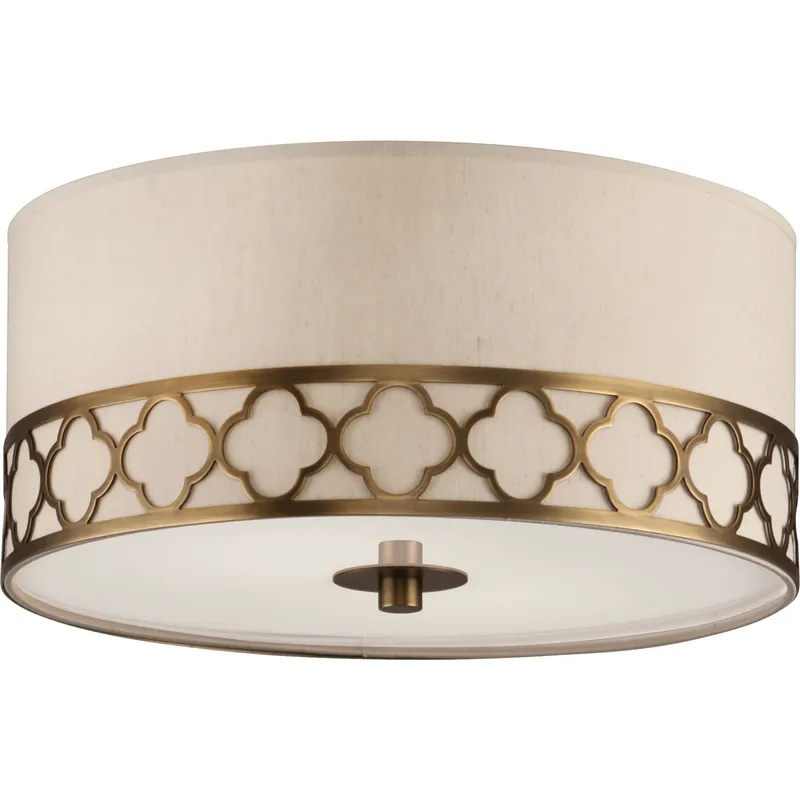 Addison 2 Light 17.63 inch Weathered Brass Flushmount Ceiling Light