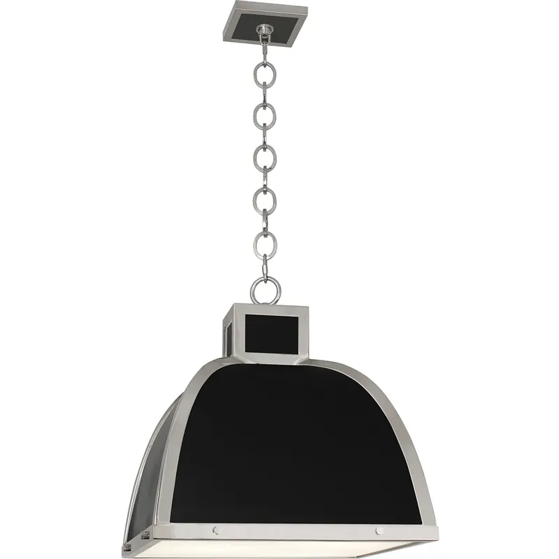 Ranger 3 Light 17.5 inch Matte Black Pendant Ceiling Light in Polished Nickel