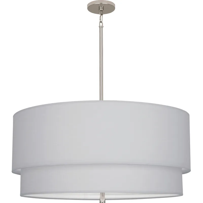 Decker 3 Light 30 inch Polished Nickel Pendant Ceiling Light in Pearl Gray