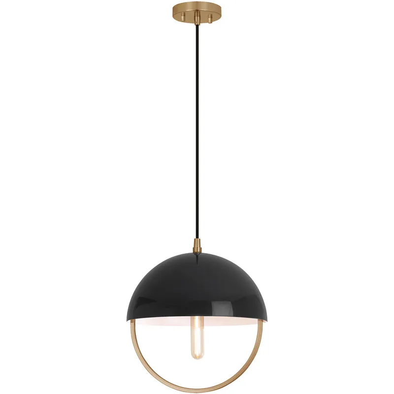 Mavisten Edition Copernica LED 12.25 inch Lacquered Burnished Brass Pendant Ceiling Light in Piano Black