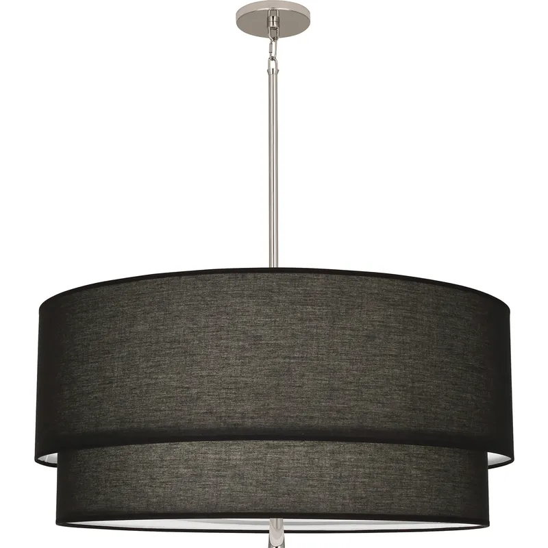 Decker 3 Light 30 inch Polished Nickel Pendant Ceiling Light in Raven Black